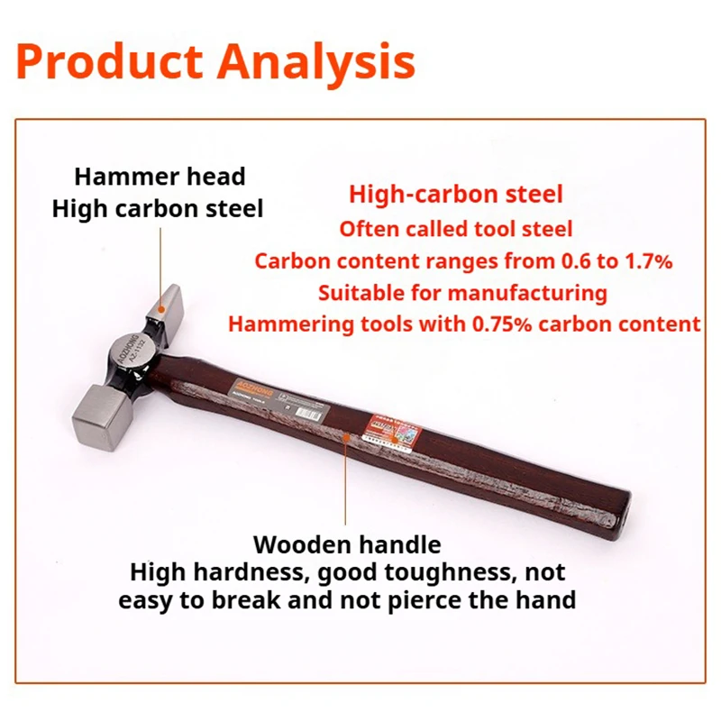 Martello multifunzionale per lamiera Strumenti professionali di riparazione auto ad alto tenore di carbonio Martello Utensili manuali meccanici per la lavorazione del legno automobilistici