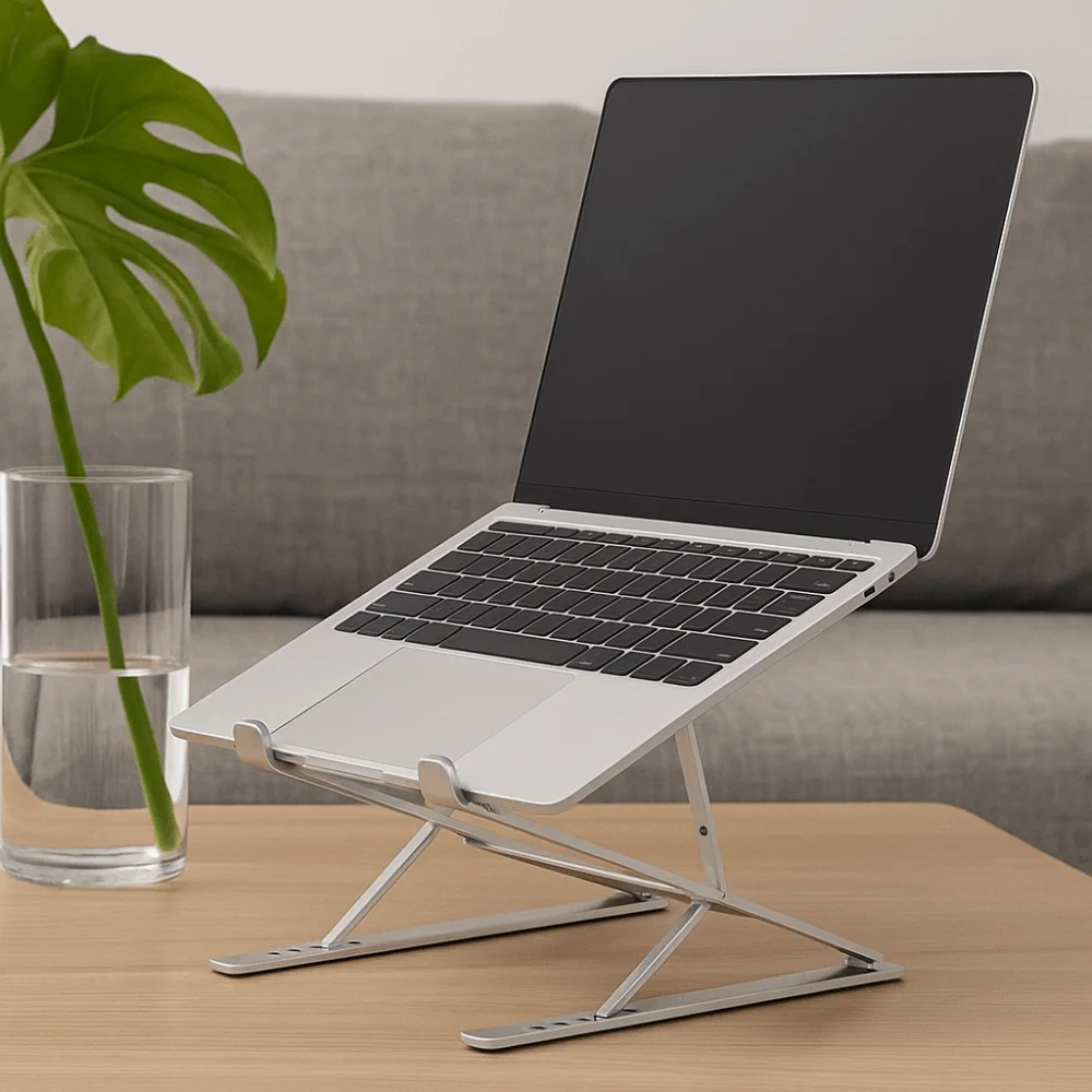 Wear Resistant Adjustable Laptop Stand Double Layer Ventilation Portable Tablet Stand Foldable Notebook Holder Office Setup