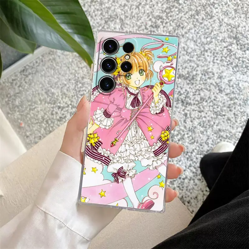 Card Captor Sakura Anime Phone Case For Samsung S24 S23 Ultra 5G S22 S20 S10 Plus S21 FE Clear Cases Cover Galaxy S24Ultra Funda