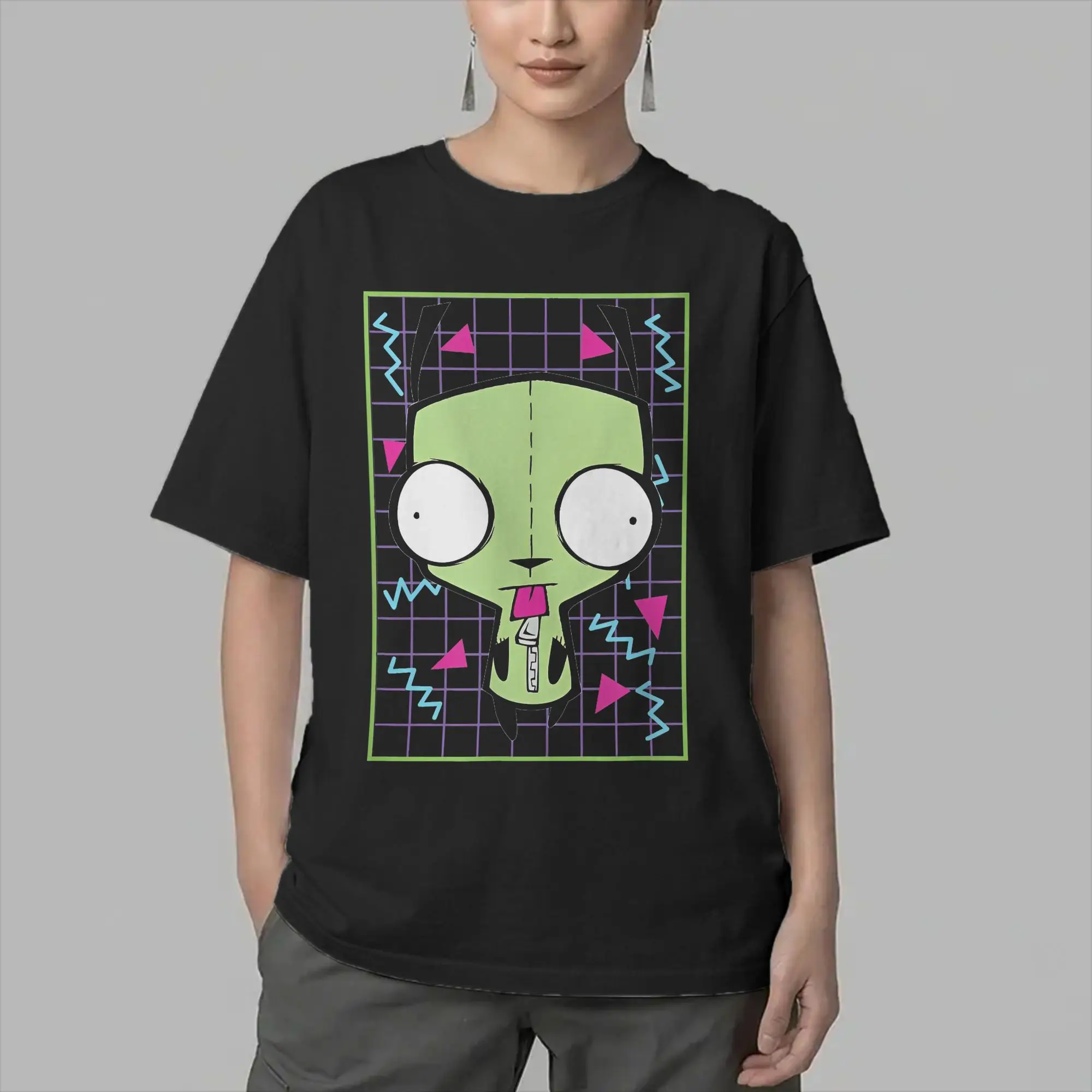 Invaders Zim Gir 90s T Shirt for Men 100% Cotton Fashion for Male T-Shirt Round Neck  Tees Short Sleeve Clothing 6XL