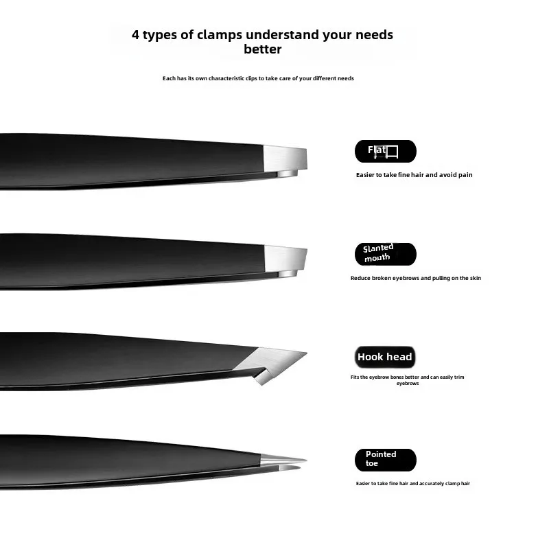 Pacote individualmente 96 clipes de aço inoxidável cabeça inclinada maquiagem sobrancelha clipe ferramentas de beleza multi-purpose pequenas pinças conjunto