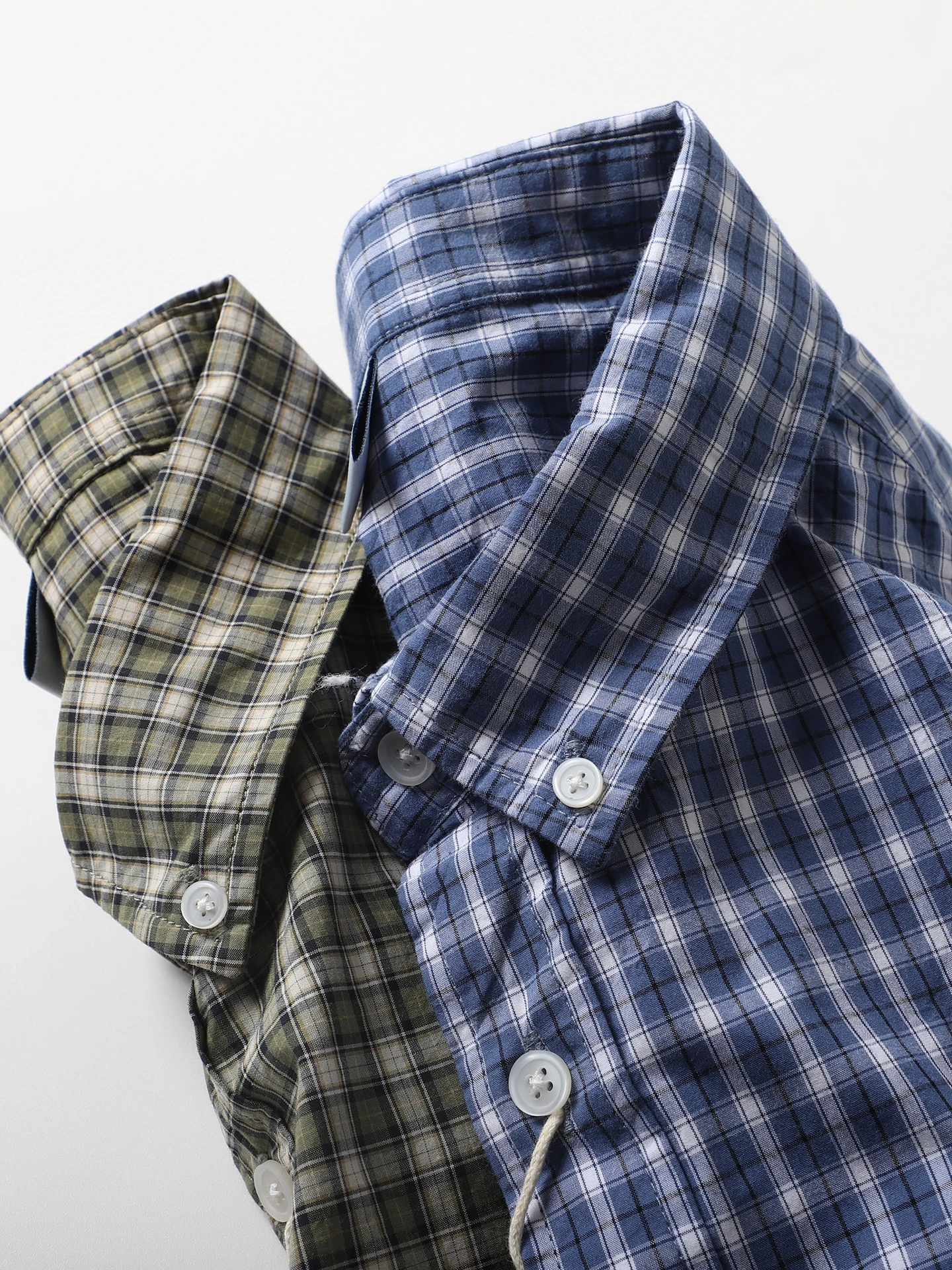 

Retro Artistic Pure Cotton Plaid Long Sve Casual irt Men's Spring College Sle Coat Trendy Button up Loose Fit irt