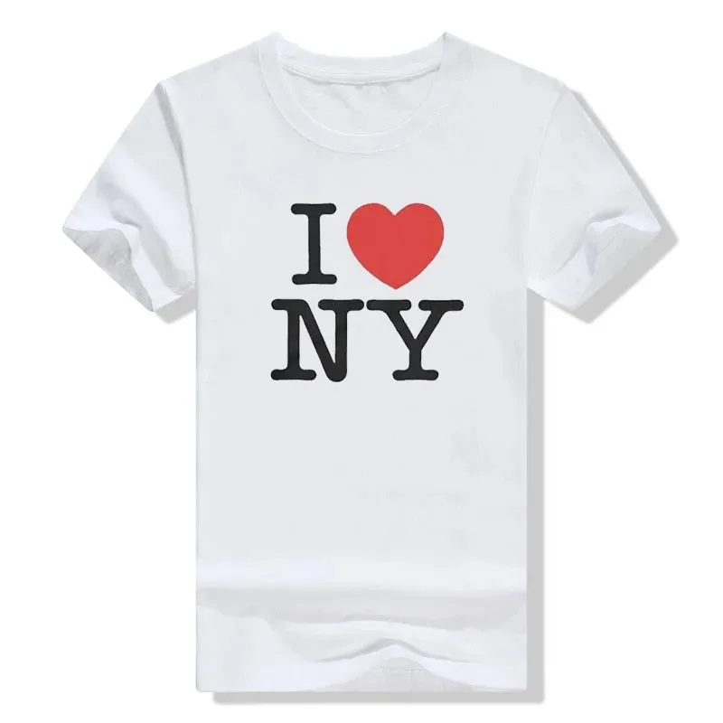 I Love NY Women's Men's Unisex Tee Tops I Love New York T-Shirt Sayings Quote Letters Printed Outfits Streetwear Style