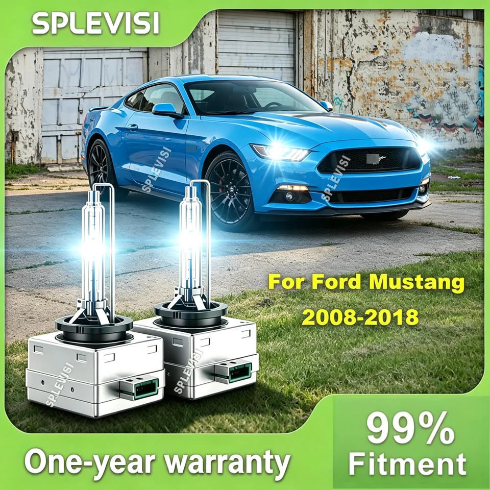 2x 35W D3S HID White Headlight Bulbs - Gain 4.5 Seconds more Brake Reaction Time For Ford Mustang 2008 2009 2010 2011 2012-2018