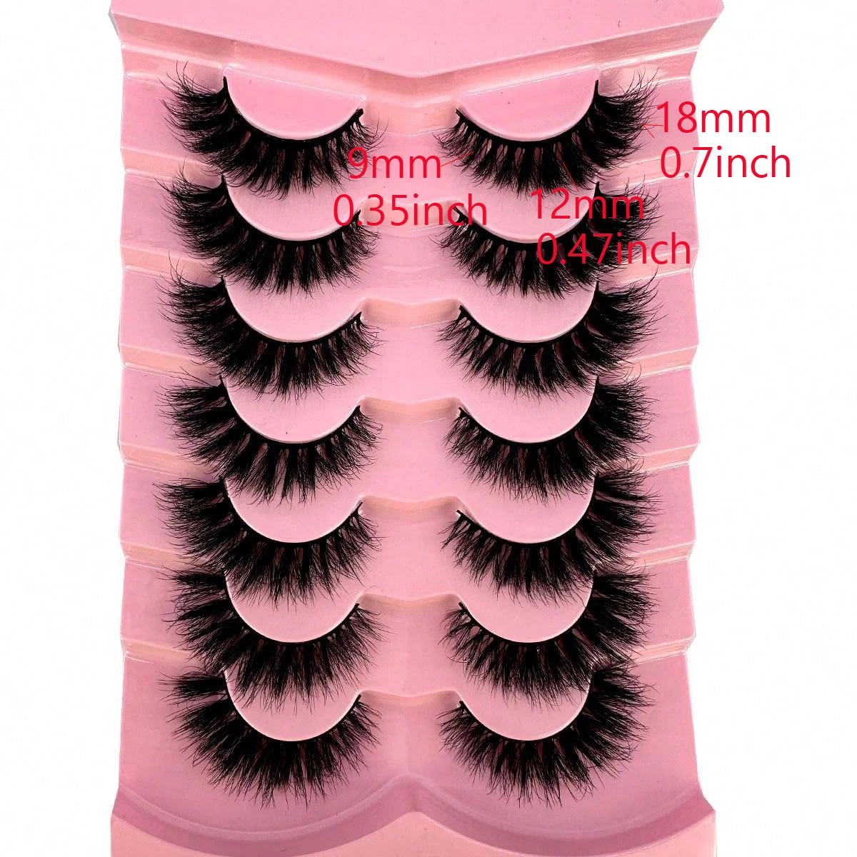 New 7Pairs Lashes 3D False Eyelashes 5D Fluffy Faux Mink Lashes Cat EyeLashes Reusable Volume Mink Eyelashes Extention Makeup