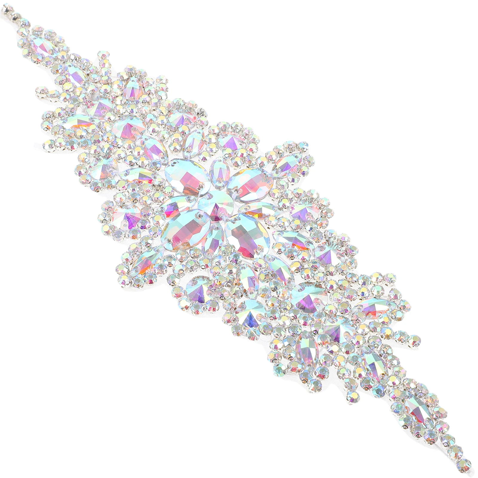 

Luxury Crystal Rhinestone Waistband Applique Bridal Wedding Dress Decor Silver Handcrafted Belt Accessory Decorative Appliques