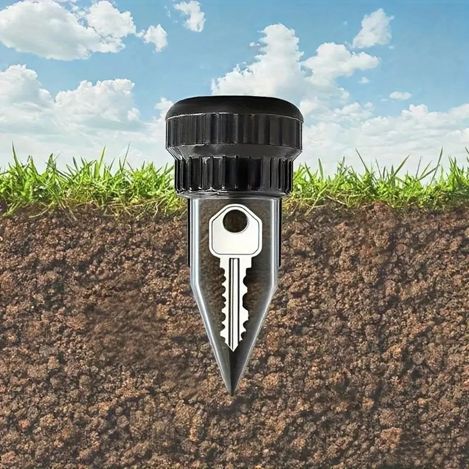 Realistic Sprinkler Head Key Hider Fake Sprinkler Head Waterproof Cash Holder for Outdoor Garden Yard Easy Push Into The Ground