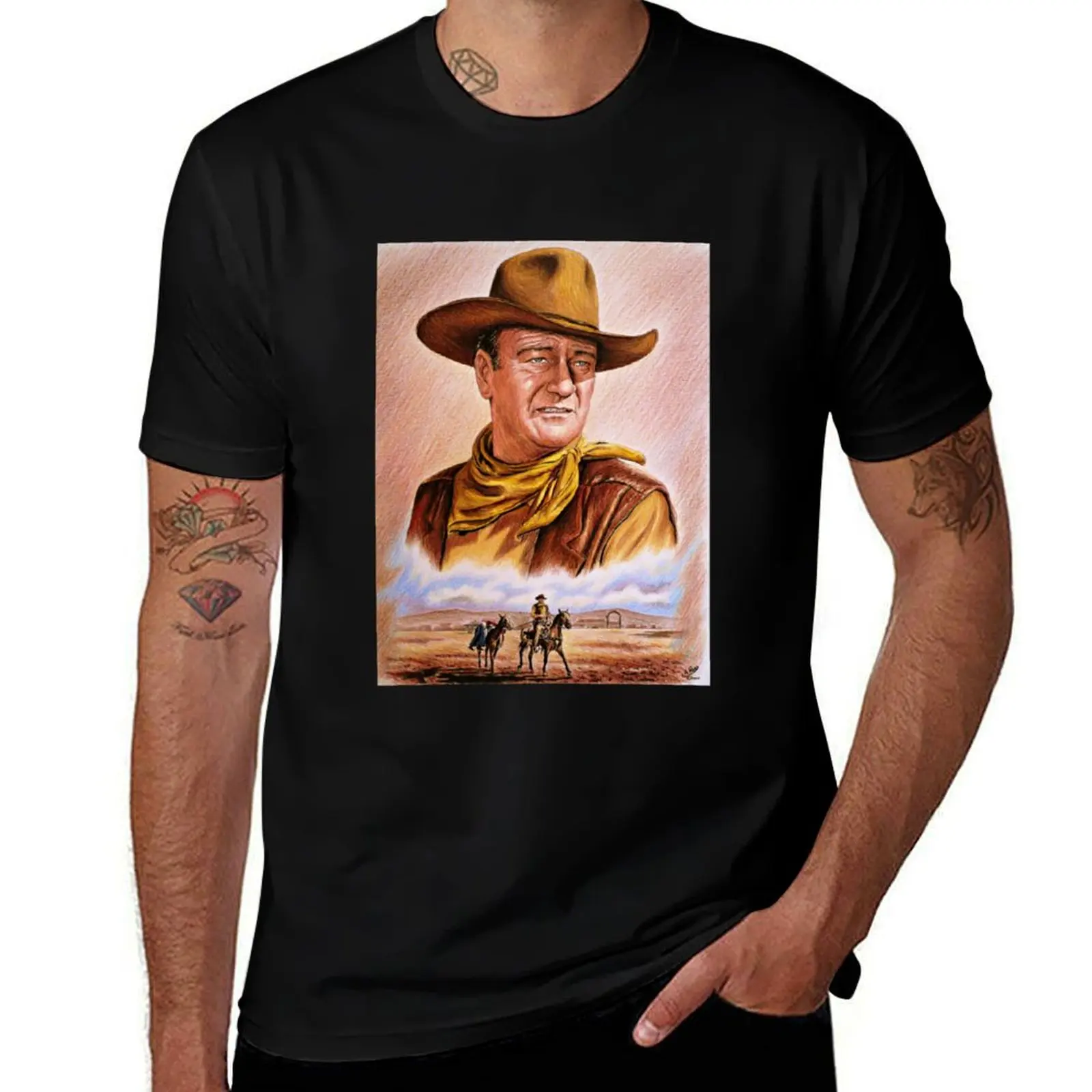 John-Wayne T-Shirt Novelty Print Casual Tee Shirt T-Shirt