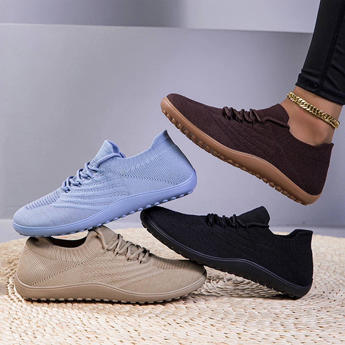 Mulheres descalços tênis de ajuste largo sapatos minimalistas ao ar livre casual respirável confortável caminhadas e montanhismo sapatos unisex