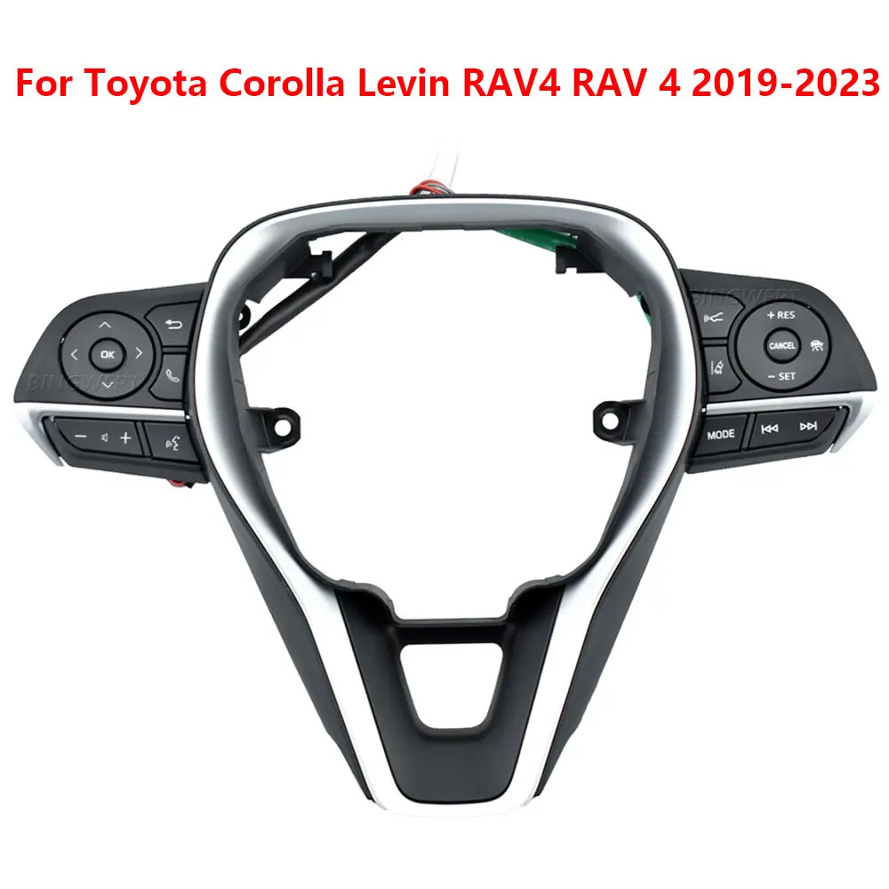 Left/Right Steering Wheel Cruise Control Switch Buttons With Frame For Toyota Corolla Levin RAV4 RAV 4 2019-2023