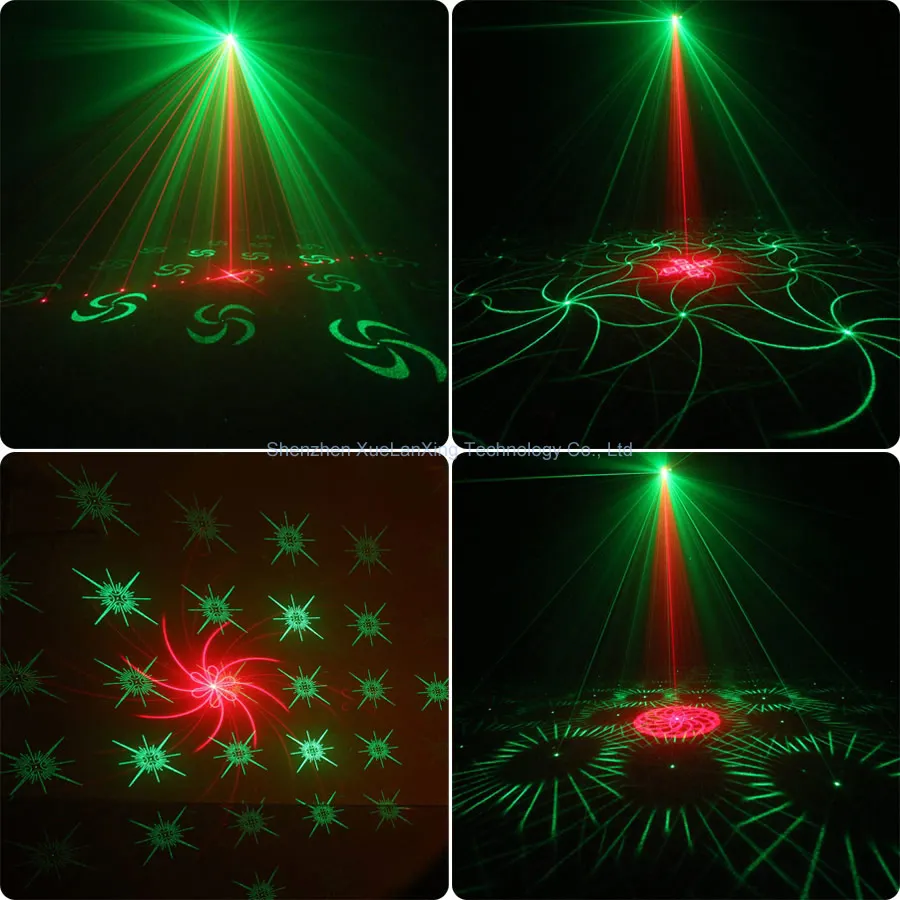 Rechargeable Battery R&G Laser Projector Disco DJ Light 64 Patterns Dance Bar Party Car Effect Christmas Decorate Stage Lamp E01
