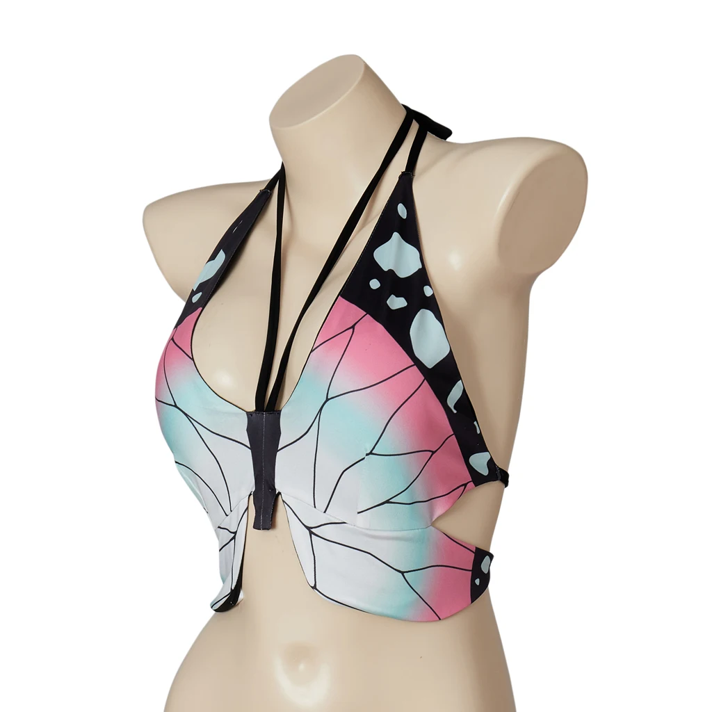 Kochou Shinobu تأثيري حلي بوستير الأعلى مثير الرسن الرقبة ملابس داخلية بيكيني المايوه ملابس السباحة هالوين ملابس الشاطئ