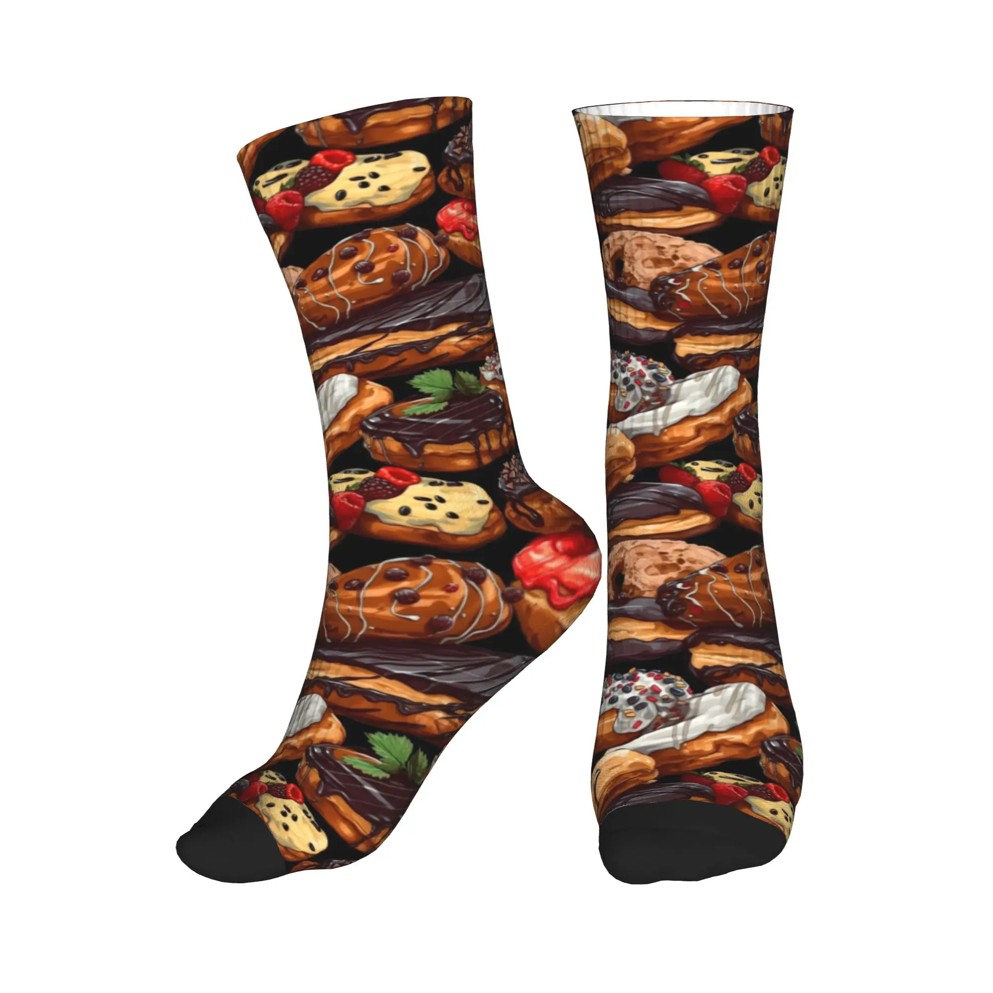 

Vintage Baking Cakes Food Pattern Men's Crew Socks Unisex Cute 3D Printed Dress Socks