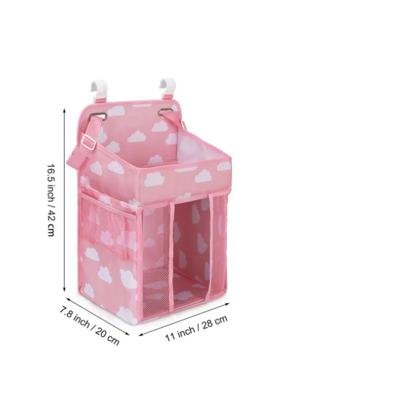 Baby Diaper Storage Bag, 1 Count Large Capacity Bedside Hanging Diaper Storage Organizer, Diaper Organizer for Home Travel Hotel