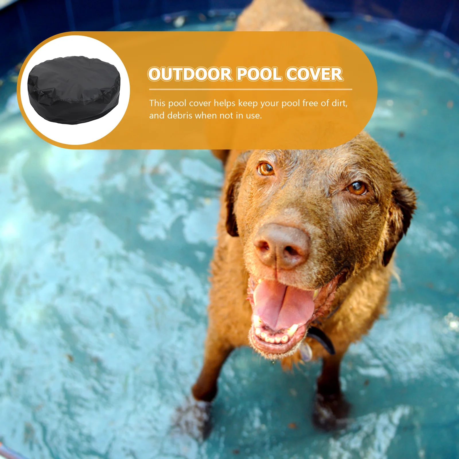 

Bath Pool Cover Premium Oxford Material Floating Evaporation Reduction Cover for Round Swimming Pool Outdoor Protective Foldable