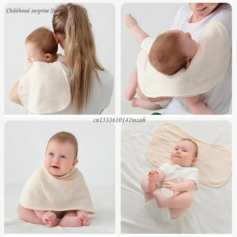 Feeding Bibs 6-Layers Burp Cloths for Infants, Rectangle Burping Towel Soft & Breathable Cotton Baby Bibs Shower Gift Dropship