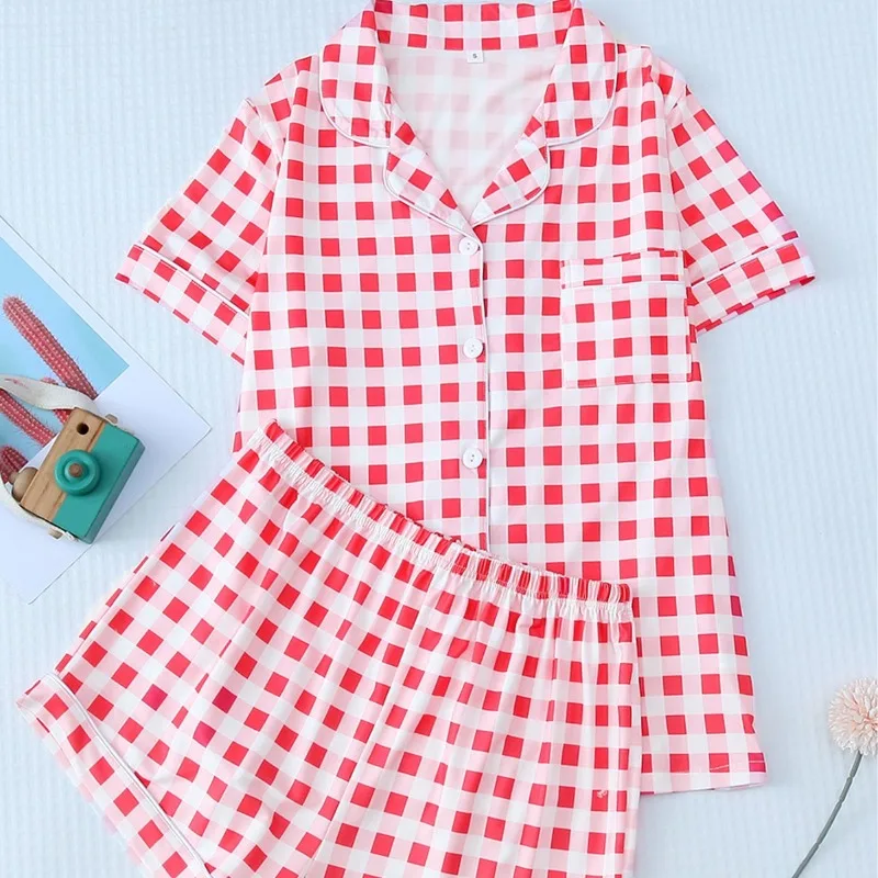 

New Halloween Pajama Set Short Sleeve Short Pants 3D Printing Collar Korean Style Home Clothes Ladies Sleepwear Summer Thin