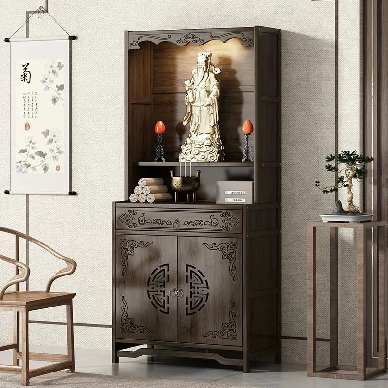 YJQ Buddha Cabinet Offering Table Shrine Buddha Statue Household Offering Table God of Wealth Bodhisattva Offering Table