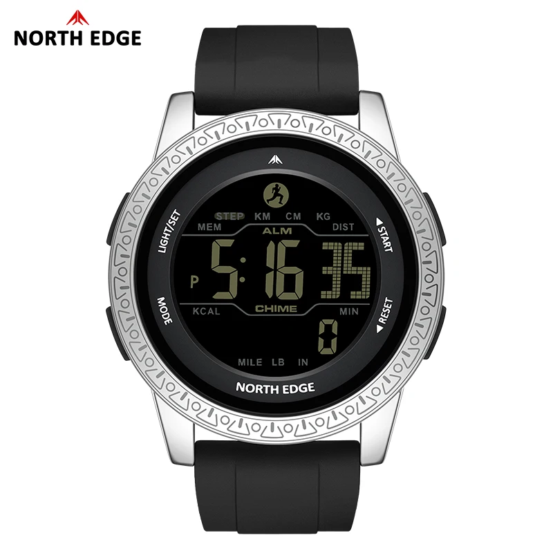 NORTH EDGE APOLLO Luxury Men Women Digital Watch Waterproof 50M Sports Watches Dual Time Pedometer Alarm Clock Couple's Watches