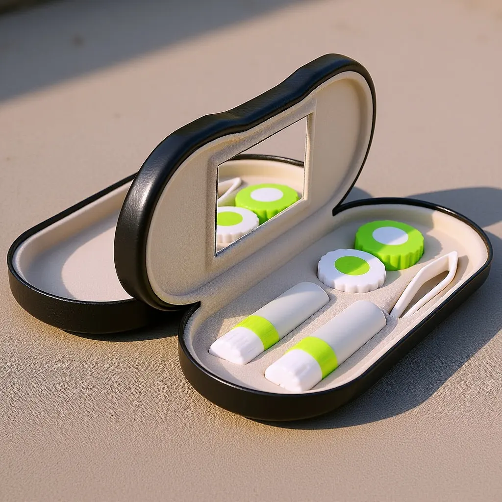 

Футляр для очков 2-в-1 с отсеком для линз, портативный, удобный для путешествий, с двумя отделениями, мягкой подкладкой, подходит для стандартных очков