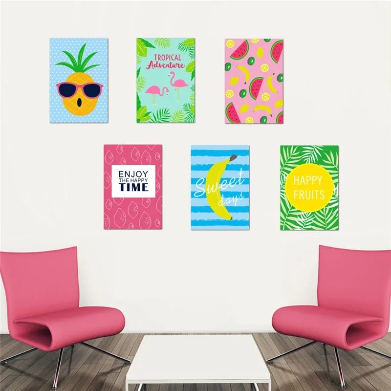 Creative Fruit Pattern Pineapple Banana Wall Art Stickers For Office Studio Store Home Decoration Diy Pastoral Murals Pvc Decal