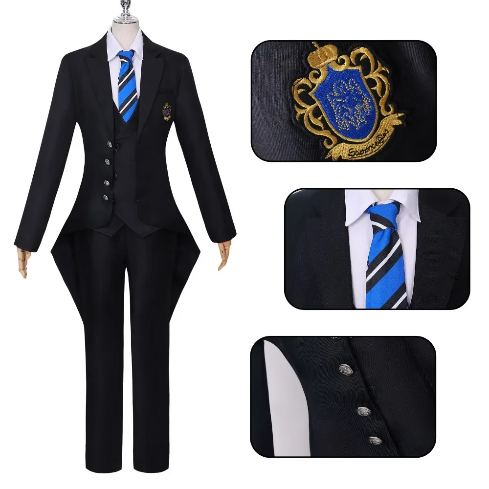 Anime Black Butler Ciel Phantomhive Cosplay Costume Men Boy Halloween Role Play Top Vest Coat Pants Hat Short Hair Wig Full Set