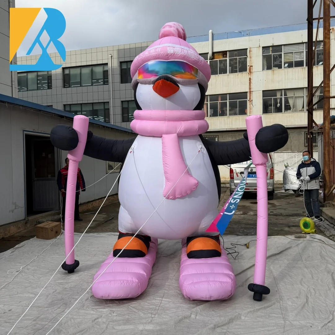 

Надувной гигантский пингвин-горнолыжник на заказ для тематических вечеринок (90 тематических мероприятий), мультяшный, для декораций и игрушек