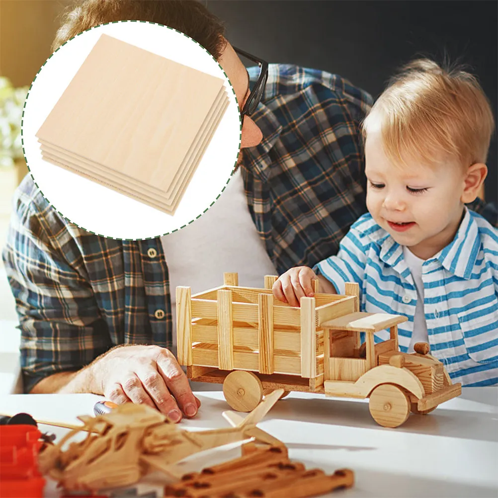 

5pcs Multi-Layer Board Basswood Sheets 3Mm Unfinished Diy Wood Planks For Crafts Painting Carving Blank Wooden Boards Diy Craft