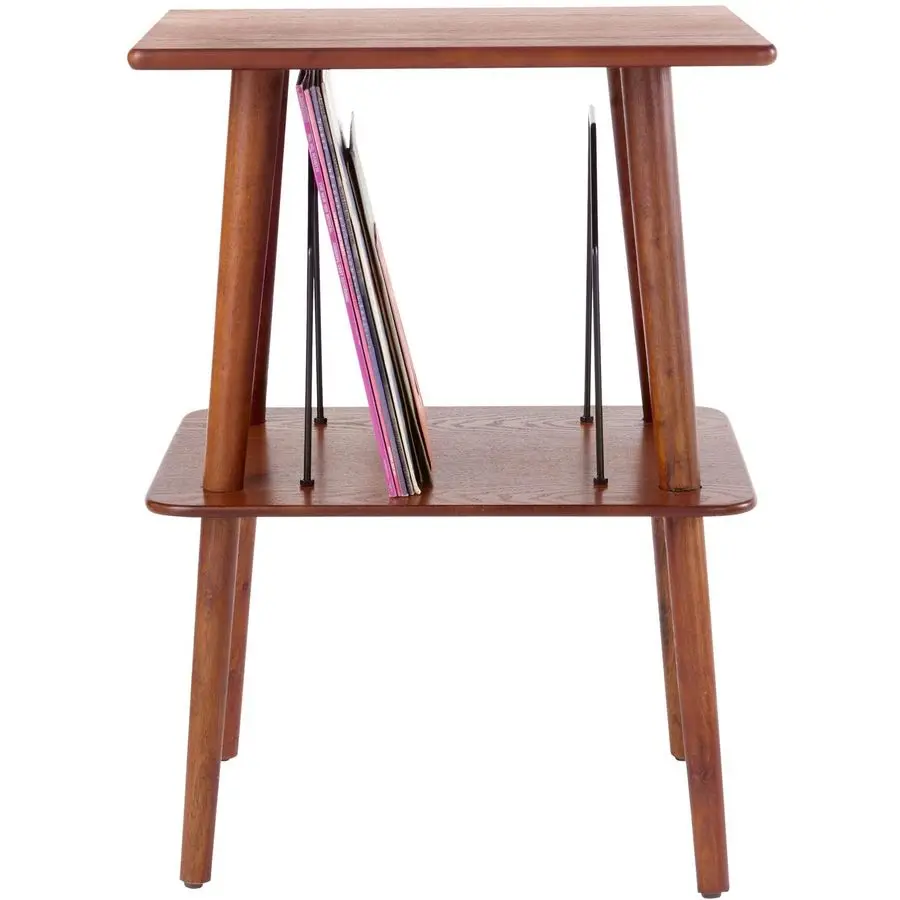 

Подставка для проигрывателя винила Manchester, медиаконсоль с местом для хранения винила, современный домашний органайзер, цвет паприка