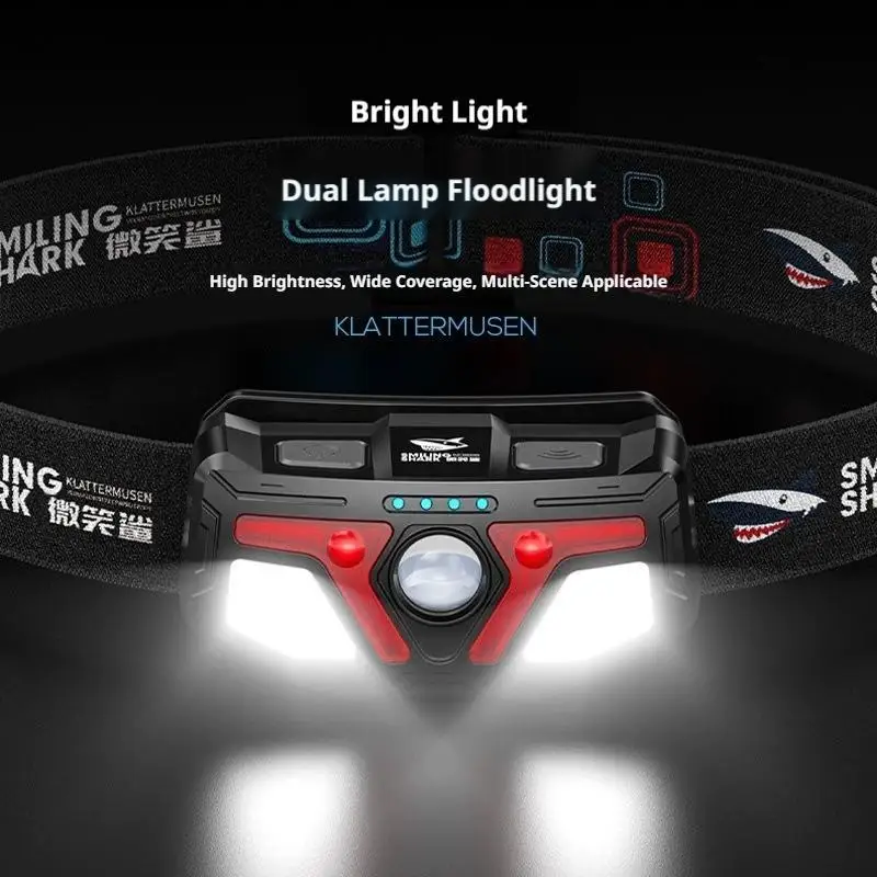 Led Strong Light Headlamp Owerfull Headlamp Rechargeable LED Headlight Motion Sensor Flashlight Camping Torch Light