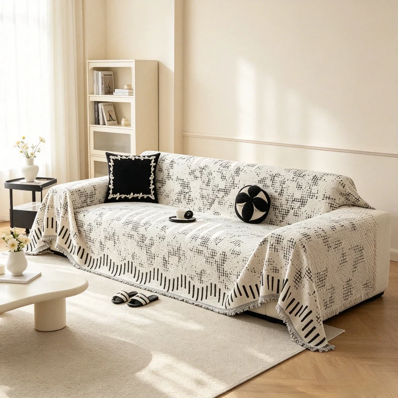 1 Piece Of Retro Interwoven Comfortable Sofa Blanket With A New Bohemian Style Sofa Protective Cover Suitable For Pet Protection