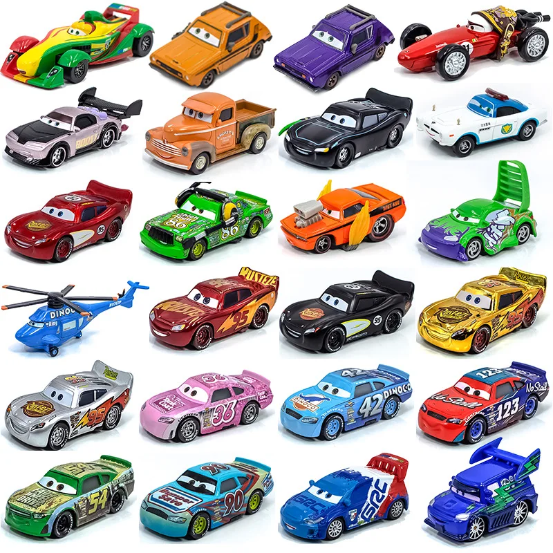 Disney Pixar Cars 2 3 Lightning Mcqueen Mater Jackson Storm Ramirez 1:55 Diecast Vehicle Metal Alloy Boy Kid Toys regalo di natale