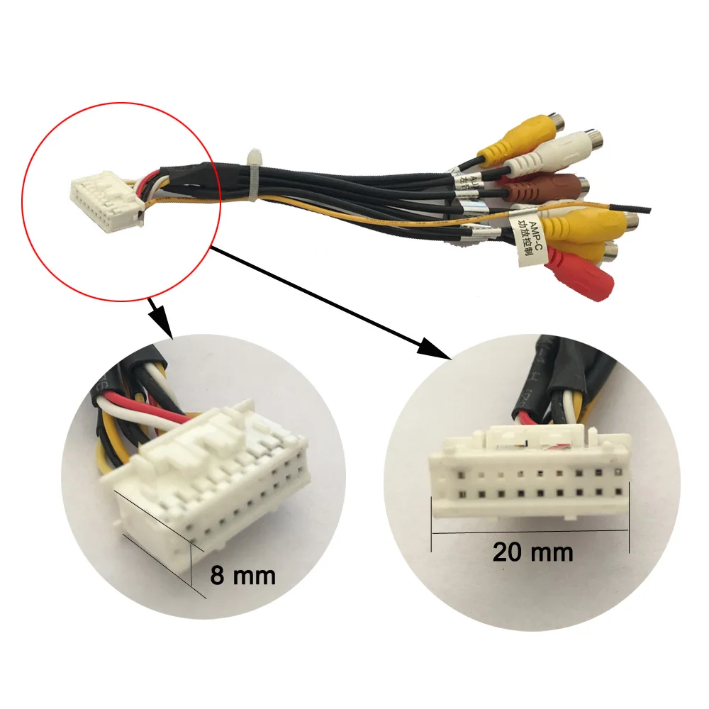 20 P Plug Car Stereo Radio RCA Output AUX Wire Harness Wiring Connector Adaptor subwoofer cable 4G SIM card slot car radio cable