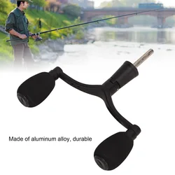 Carrete de pesca doble manivela ligero negro mate de aluminio