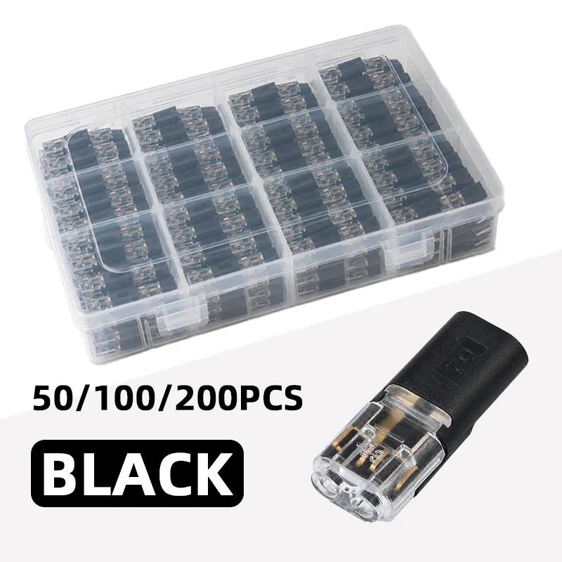 Boxed D2 2-Pin Schnellverbinder ohne Abisolierung, abnehmbarer Kfz-Anschlussklemmenstecker, Auto-LED-Niederspannungs-Verkabelungsset