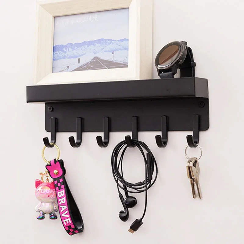 Wall Mounted Clothes Rack Key Hook Storage Racks Entrance Foyer Hook Creative Metal Clothes Hooks