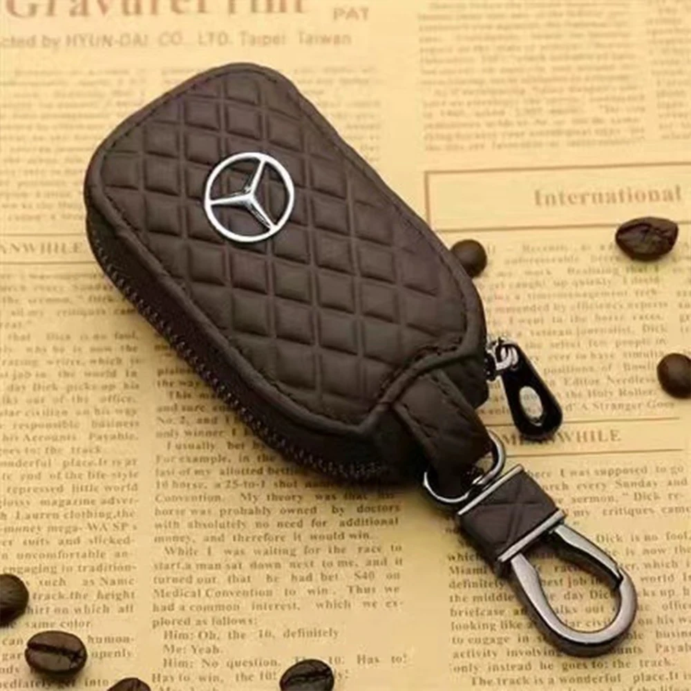 Leather Car Key Case Cover Bag For Mercedes Benz AMG A C E S G Class GLC CLE CLA GLB GLS GLA W177 W205 W213 W222 X167 S400