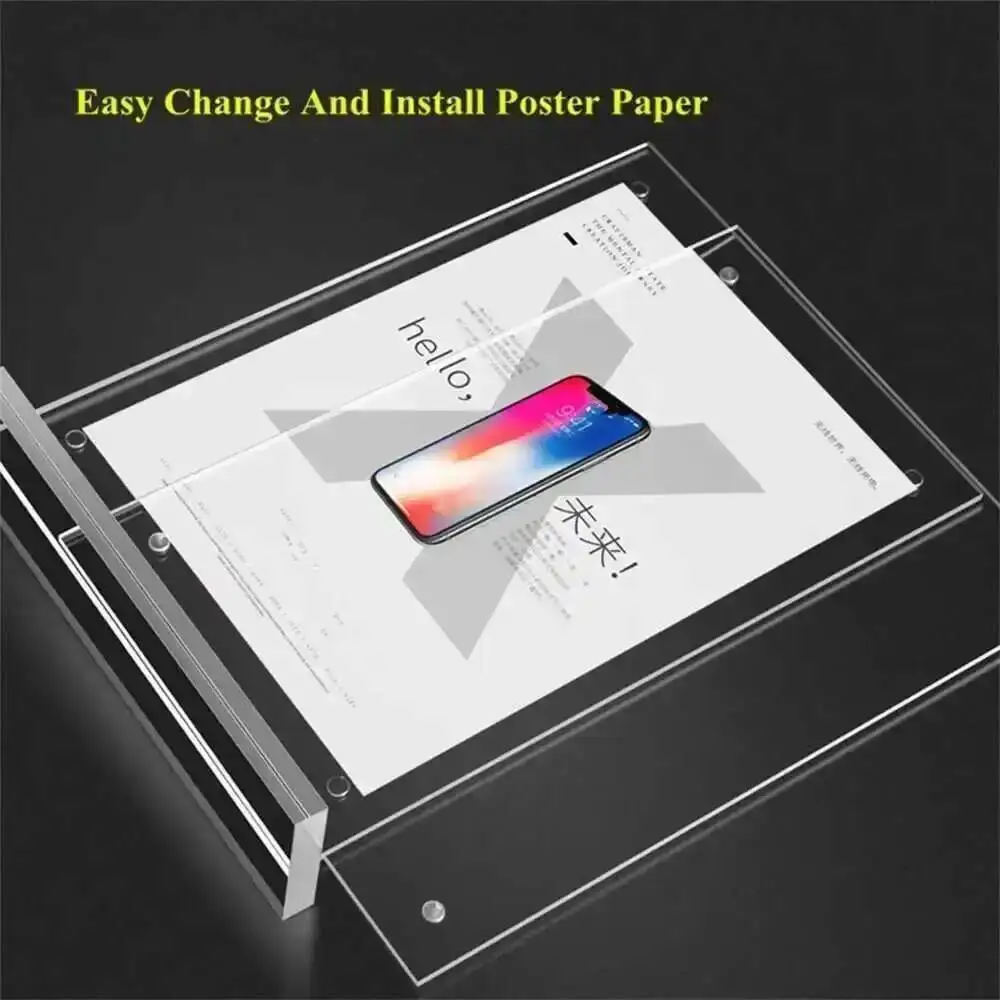 100*150mm Double Sided Clear Acrylic Menu Paper Holder Stand Plastic Table Sign Card Holder Desktop Message Poster Display Stand