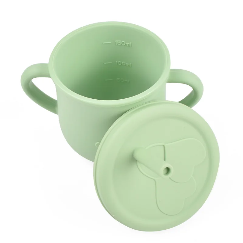 

200ML Baby Silicone Drinking Cup with Straws - Anti - Hot, Leakproof Learning Sippy Cup
