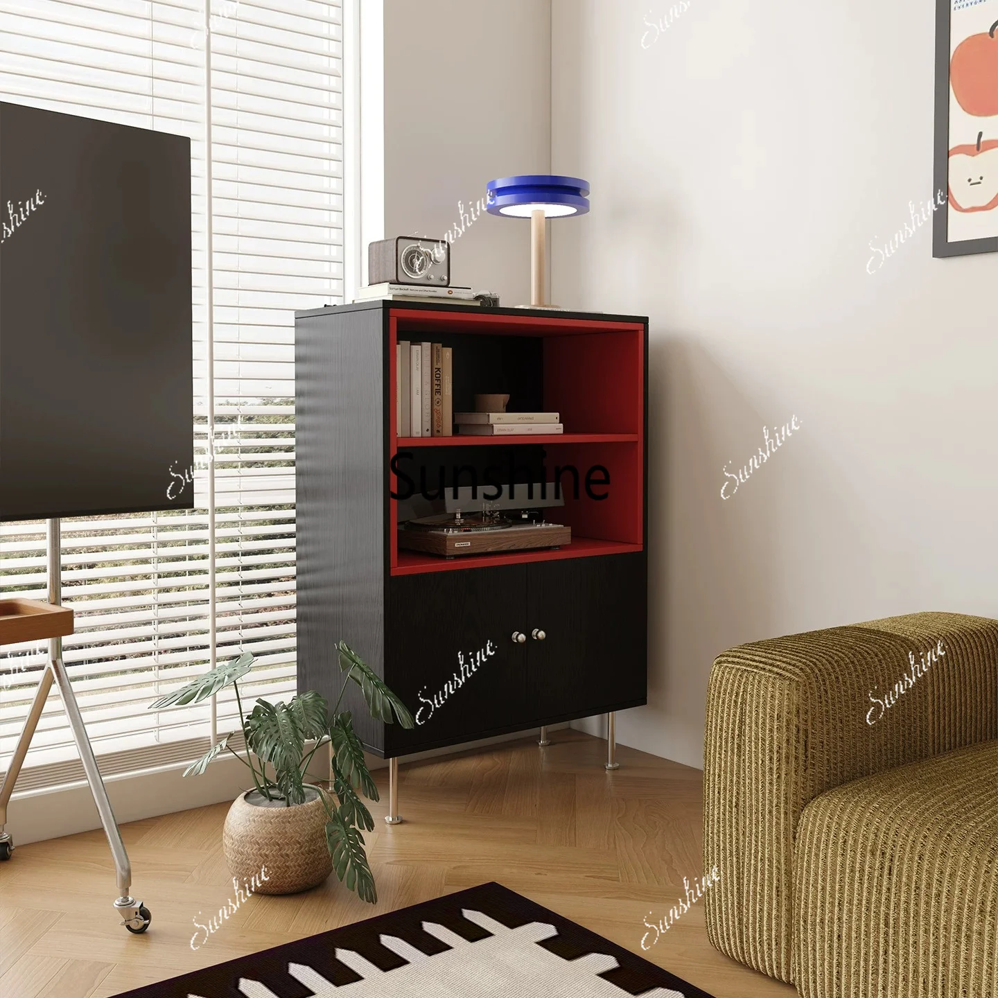 Color matching dining side cabinet Middle antique sofa side cabinet Living room storage cabinet