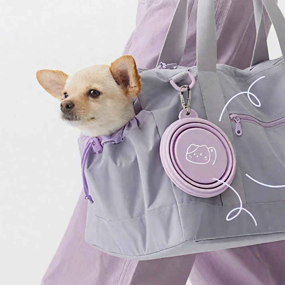 

Портативная складная миска для путешествий для домашних животных, 350/650 мл, герметичная силиконовая миска для воды для собак, кормушка для кошек с зажимом для улицы