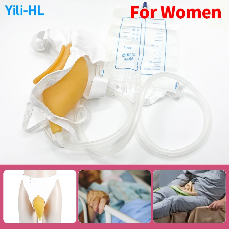 

Urine Bag Urinal Collector Urinary Incontinence for Men Women Elderly Urination Catheter Device Urinating Bag Silicone Reusable