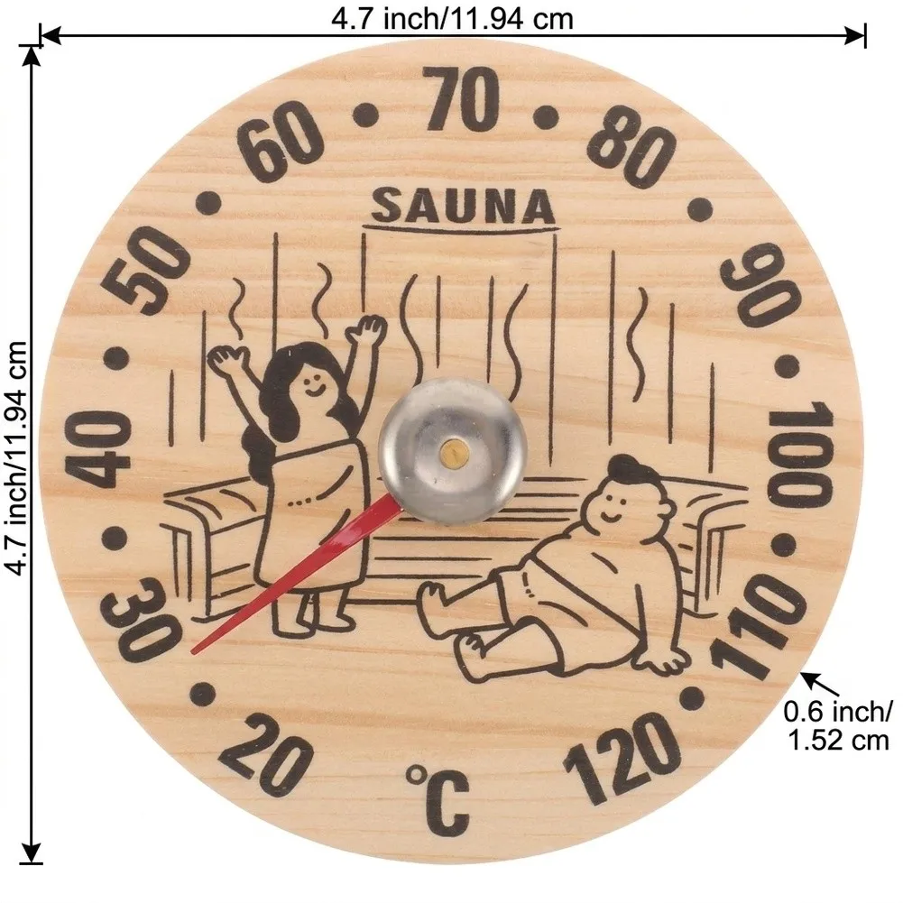 Battery Free Dual Measuring Mechanical Sauna Thermometer Hygrometer Gauge For Household Sauna Spa Steam Room Indoor Practical