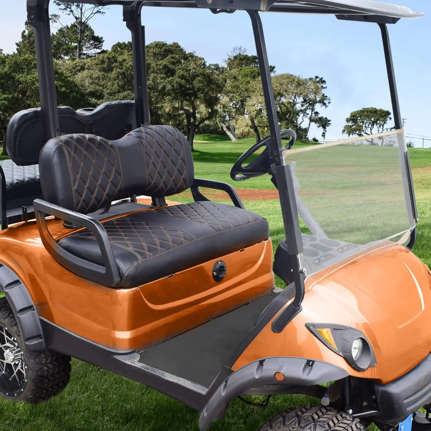 Чехлы на передние сиденья Golf Cart со стразами для Yamaha Drive G29 & Drive 2, виниловый чехол на сиденье для гольф-мобиля