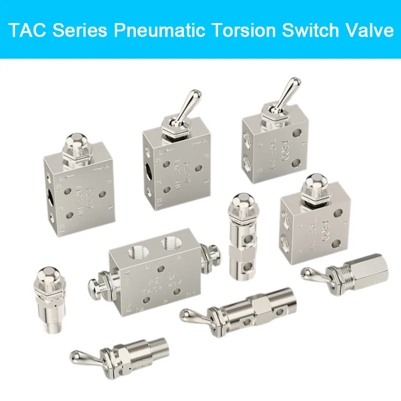 TAC Series Pneumatic Torsion Switch Valve Toggle Valve Mechanical Valve Manual Push-button Switch TAC2-41V 41P 31V 31P 3S