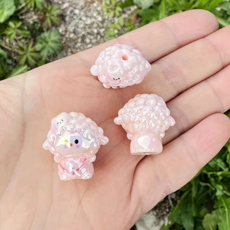 5PCS 26MM random mix hello kitty kuromi Cinnamoroll focal bead for pen keychain bookmark necklace DIY handmade material view 5