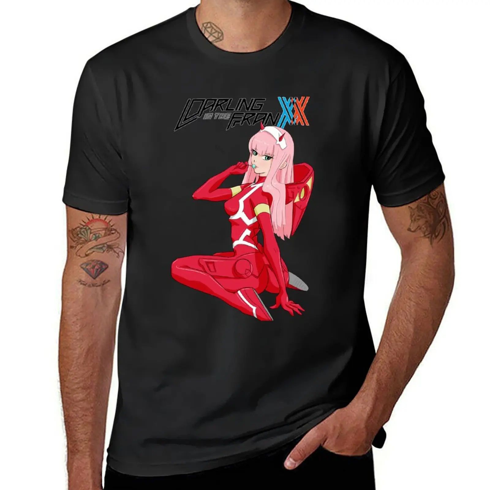 

Zero Two Darling in the FranXX T-Shirt cotton man t-shirts tops customizeds blue lock men workout shirt