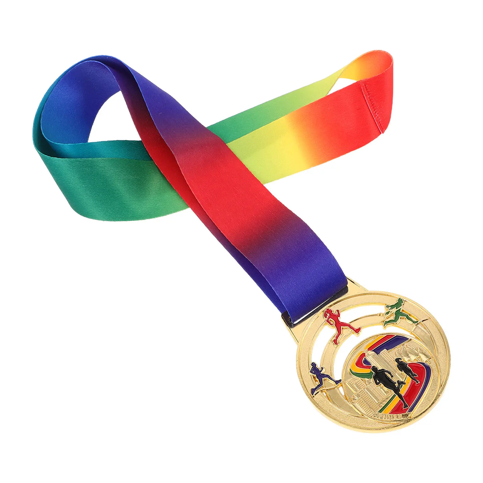 

Металлическая спортивная медаль из цинкового сплава, награда за бег, с шейным ремешком, для соревнований на открытом воздухе, марафонов, наградные медали за достижения