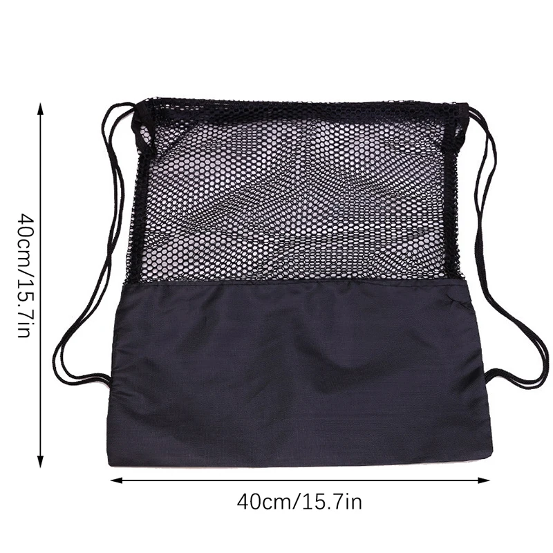 Portable Drawstring Basketball Backpack Mesh Bag Football Soccer Volleyball Ball Storage Bags Outdoor Sports Traveling Gym