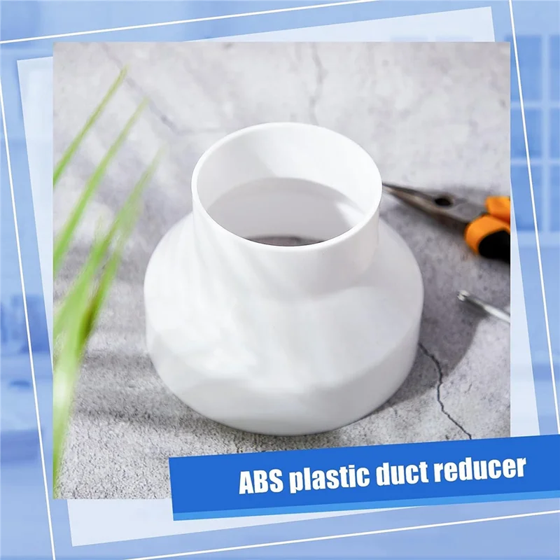 2 Pcs 6 to 4 Inch Duct Reducer Increaser ABS Air Duct Adapter Duct Fan or Dryer Vent Adapter HAVC Pipe Connector, White